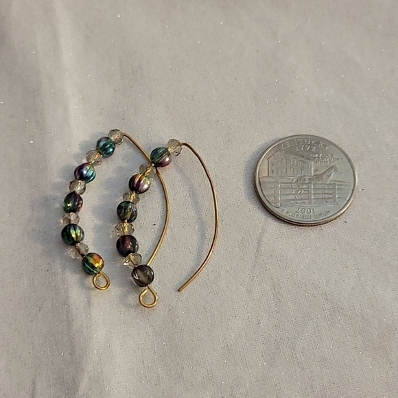3/$20 HANDMADE Czech Glass Beaded Hoop Earrings - Picture 2 of 5